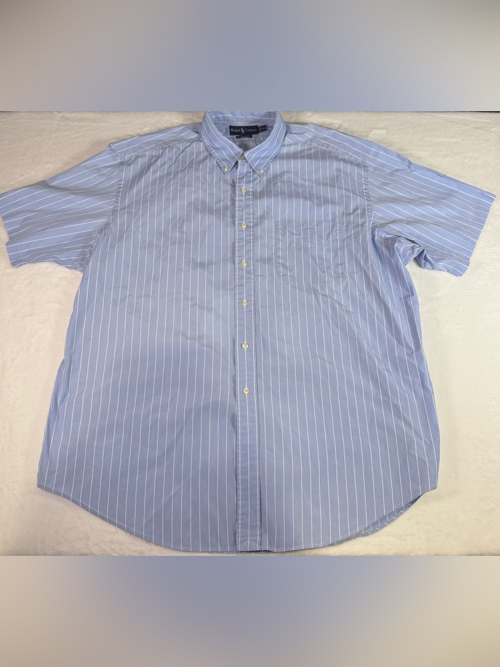 Ralph Lauren Light Blue with White Pinstripe Button-Down Shirt